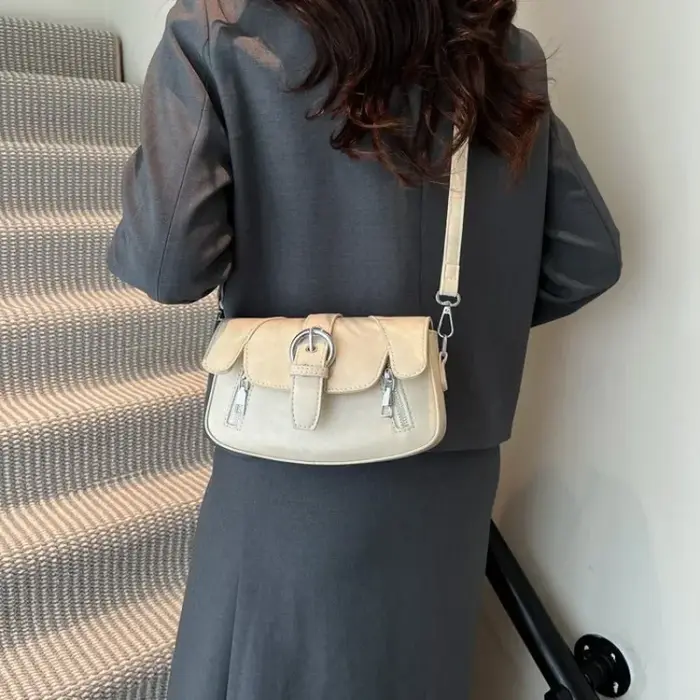 Sac à langer de luxe en cuir uni pour femme