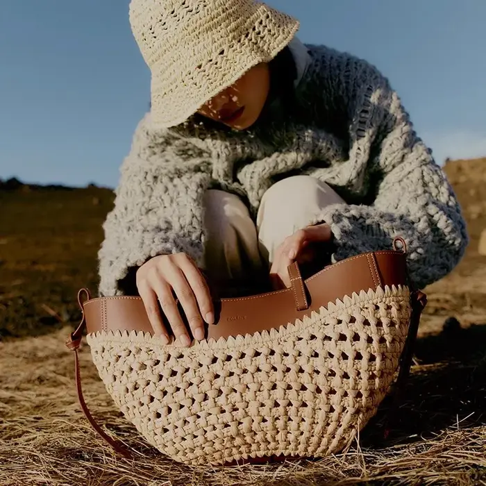 Sac en paille tressé fait main