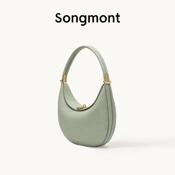 Songmont – sac à courbure en forme de lune moyenne, série couche de tête en cuir de vache, sac en cr