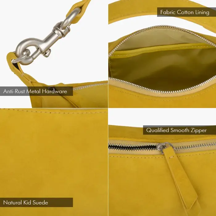 Donna-in – sac à main Hobo en daim naturel pour femmes