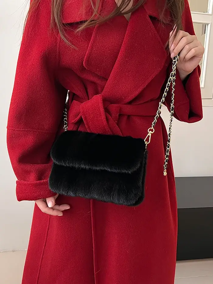 Sac à main en vraie fourrure de vison pour femmes