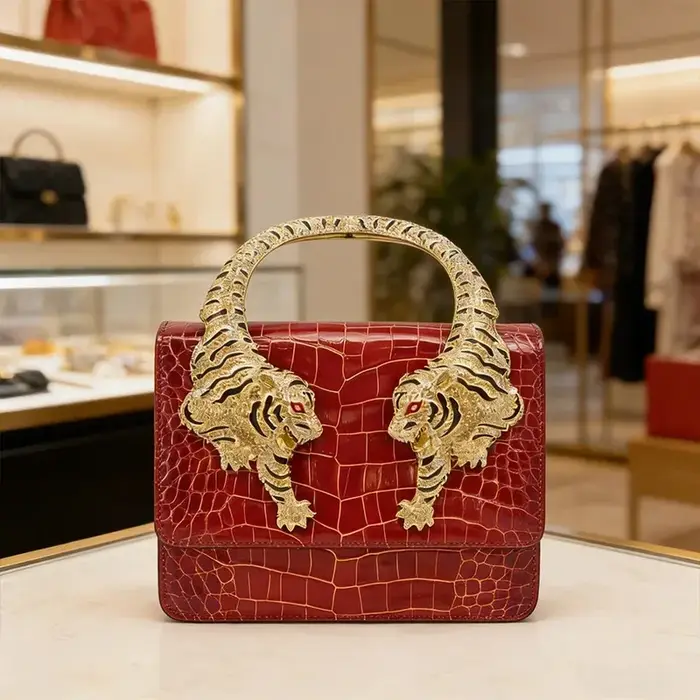 Sac à main Roar Croc en cuir véritable effet écaille de crocodile pour femme