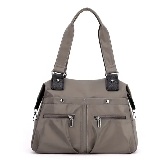 Sac à bandoulière en nylon, grande capacité, léger, décontracté, couleur unie, multi-poches, sac de