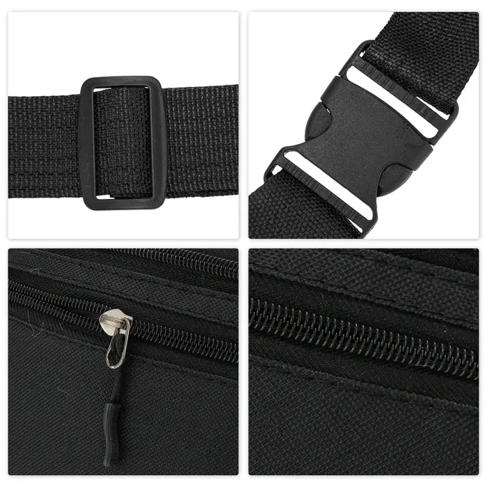 X Autohaux Zipper Design Fanny Pack Noir 1 Pz