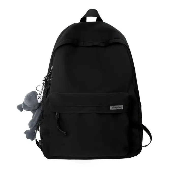 Sac à dos pour femmes, couleur unie, grande capacité, décontracté, sac d'école pour étudiants, sac u