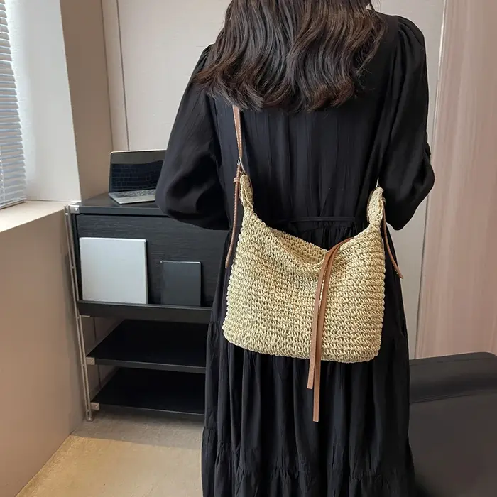 Sac d'été en paille tissée pour femmes