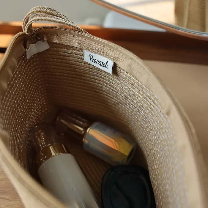 Sac à cosmétiques tissé en paille