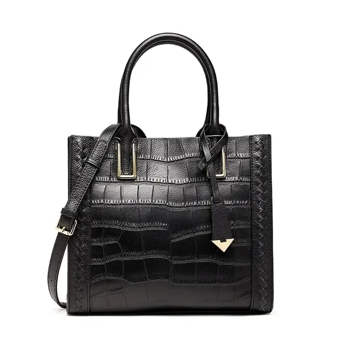 Sac à main en cuir de vachette couche supérieure pour femme, motif pierre, classique, luxe, haute qu