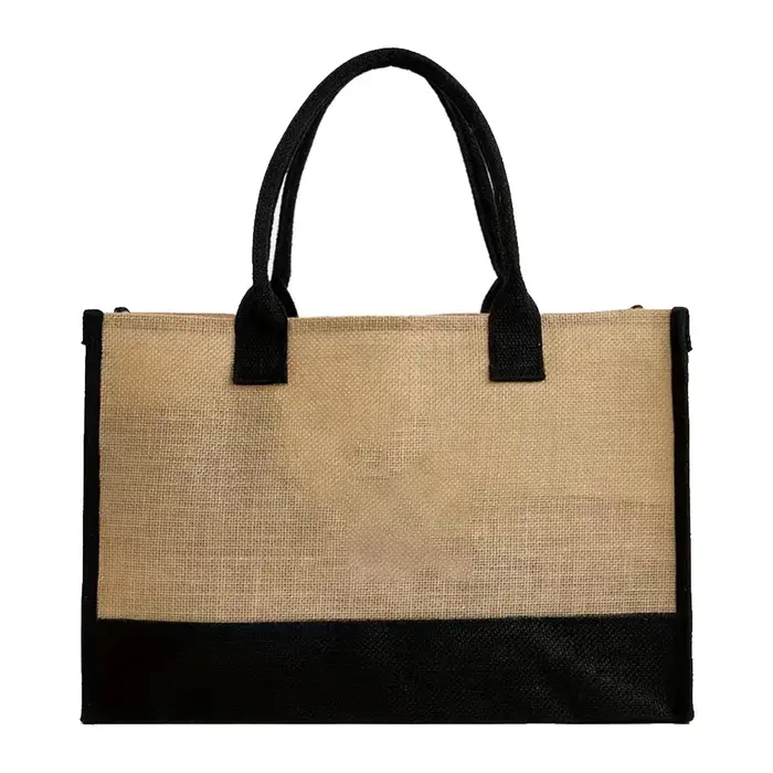 Sac fourre-tout en Jute pour femmes, sac de Shopping de grande capacité, Protection de l'environneme