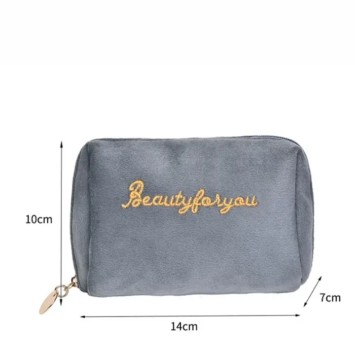 Sac de maquillage en velours pour femmes