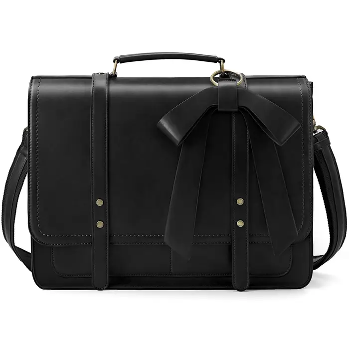 Sac pour ordinateur portable ECOSUSI en cuir PU pour femme, sac pour ordinateur de 15.6 pouces, étui
