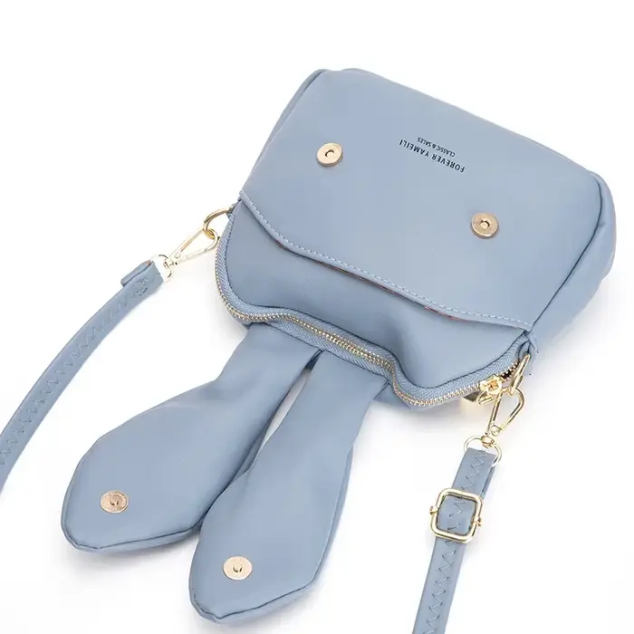 Sac bandoulière petit format en similicuir avec oreilles de lapin pour femme 2026 – Rose