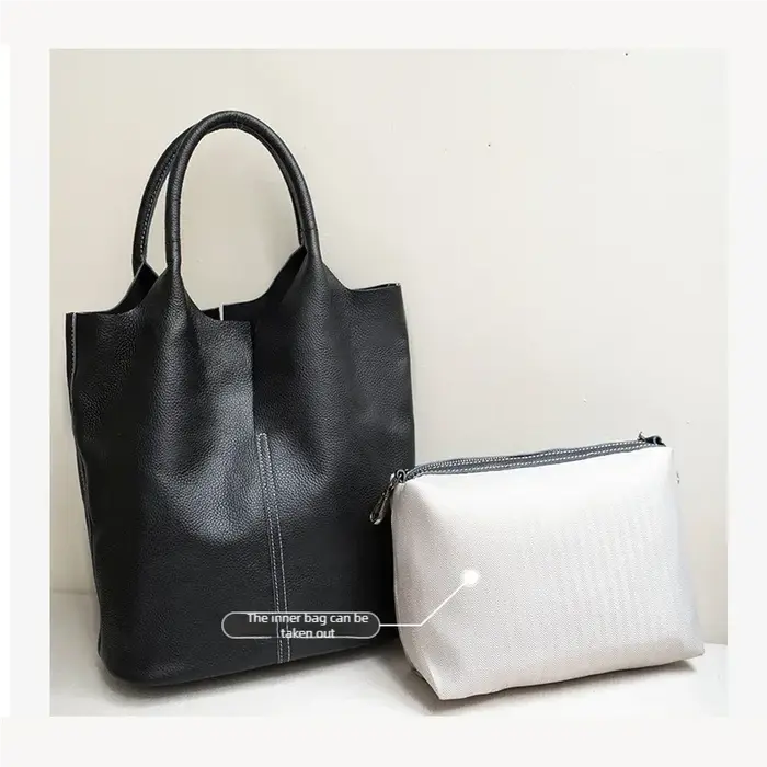 Femmes seau luxe sac fourre-tout femme décontracté véritable cuir de vache sacs à bandoulière dames