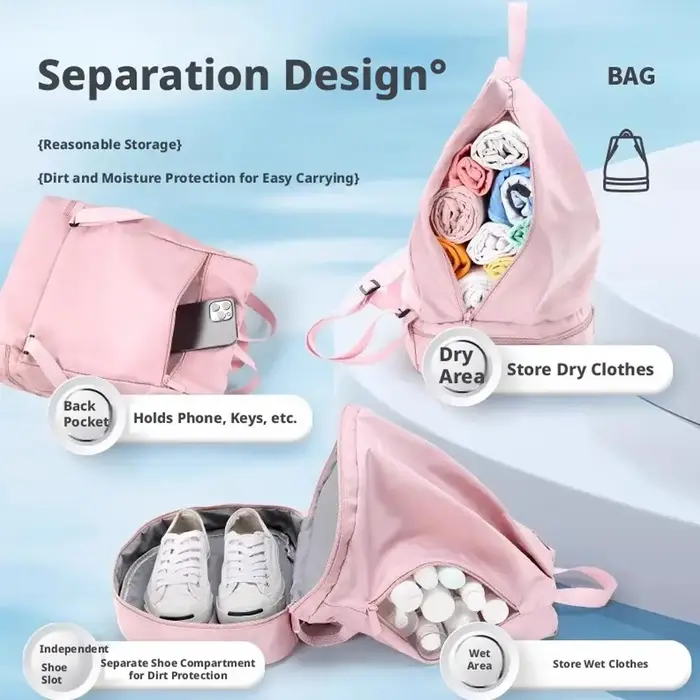 Sac de natation à séparation sec-humide
