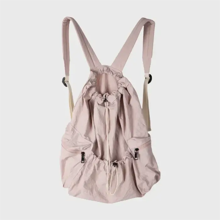 Mode froncé cordon sacs à dos pour femmes décontracté en Nylon dame Sac à dos léger étudiants Sac gr