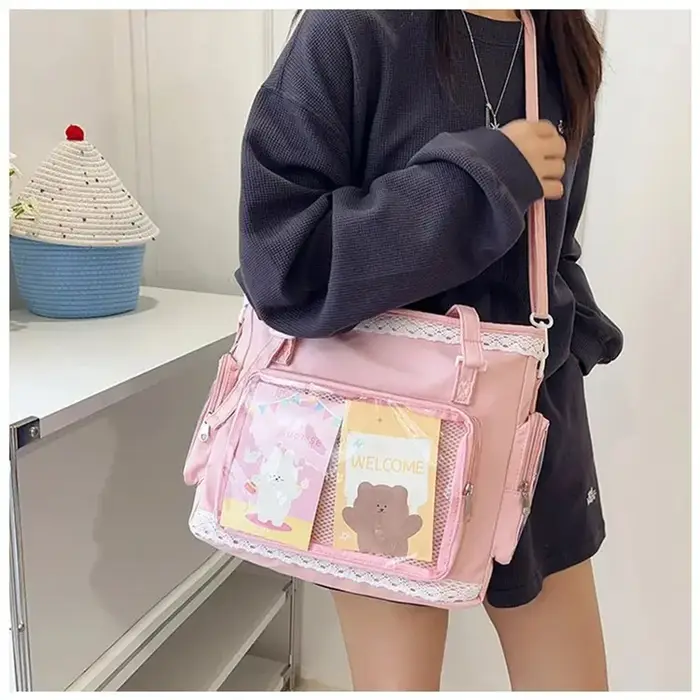 Sacs à bandoulière transparents japonais Kawaii Itabag de grande capacité pour filles