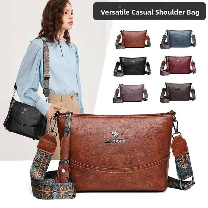 Sac seau rétro en cuir souple pour femme