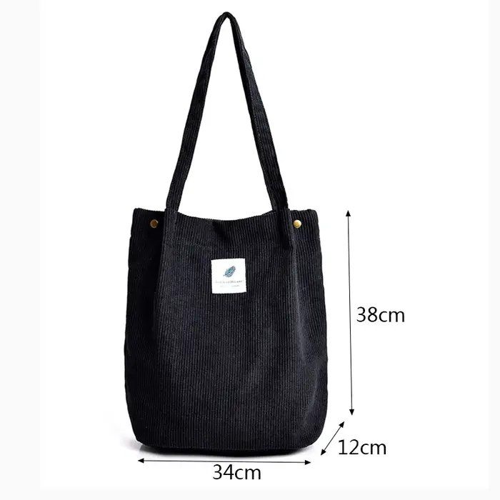 Sac de courses décontracté en velours côtelé