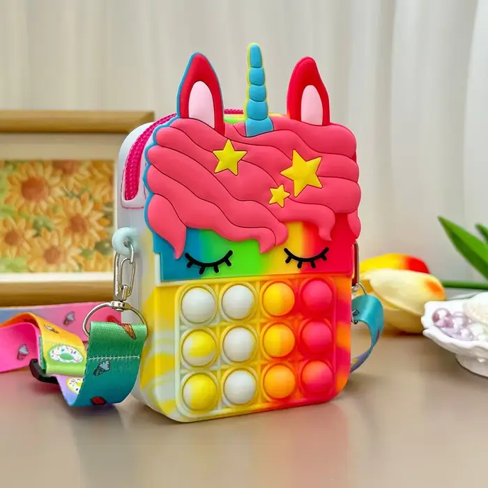 Sac bandoulière Licorne anti-stress pour filles