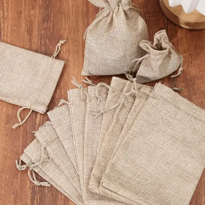 Sacs à cordon en toile de Jute