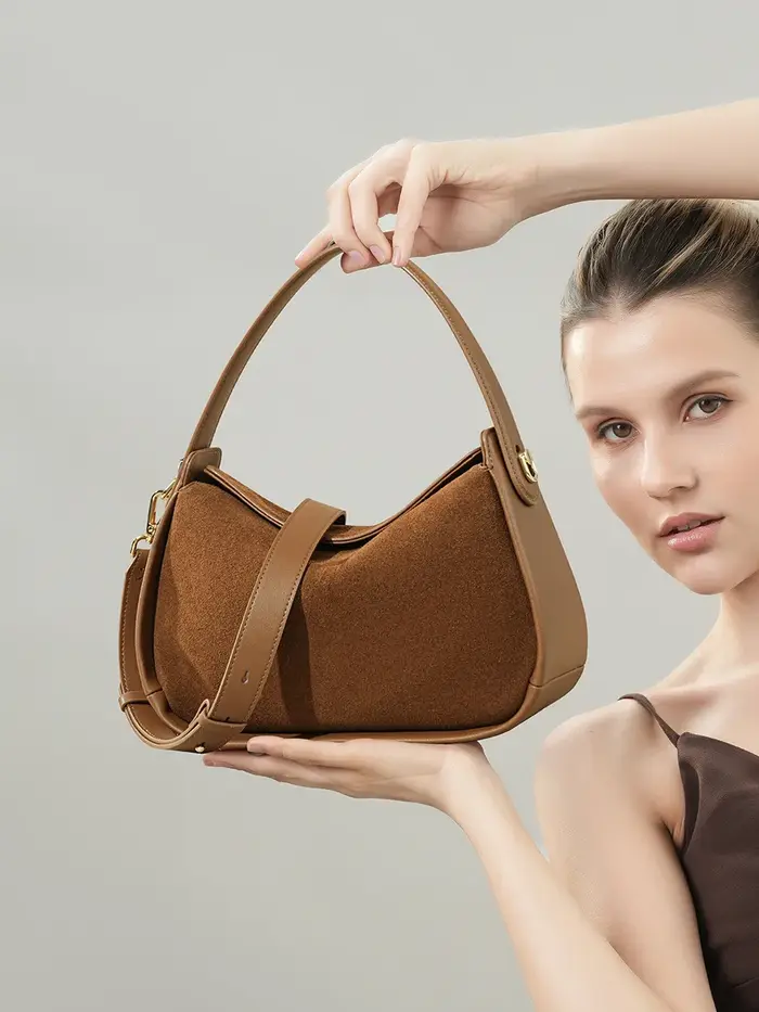 Sac à bandoulière en cuir suédé pour femmes, sac à bandoulière au Design Unique, sac à main pour le