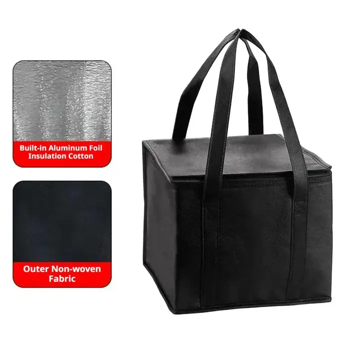 Grand sac isotherme réutilisable et pliable pour repas