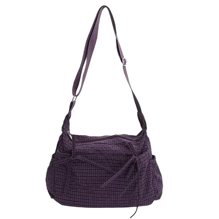 Sac à bandoulière rétro à motif quadrillé