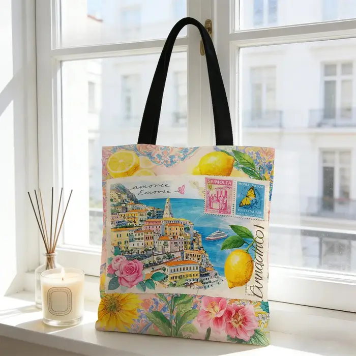 Sac fourre-tout vintage en toile italienne