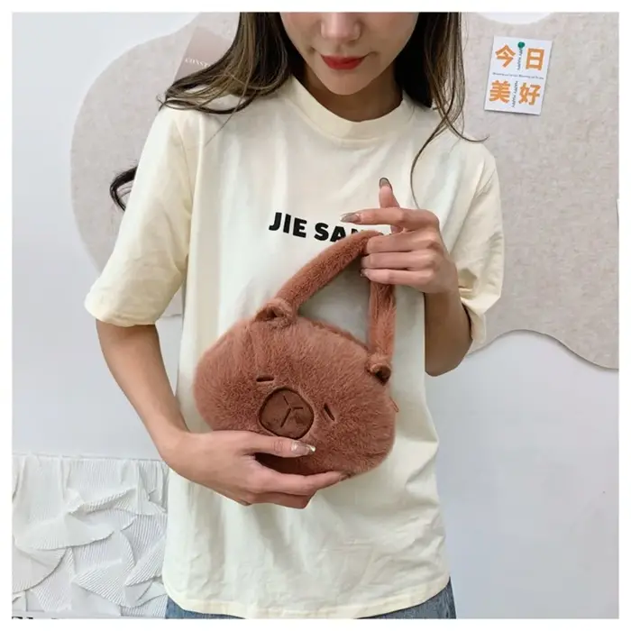 Animal Capybara sac à main en peluche dessin animé sac à bandoulière Couple