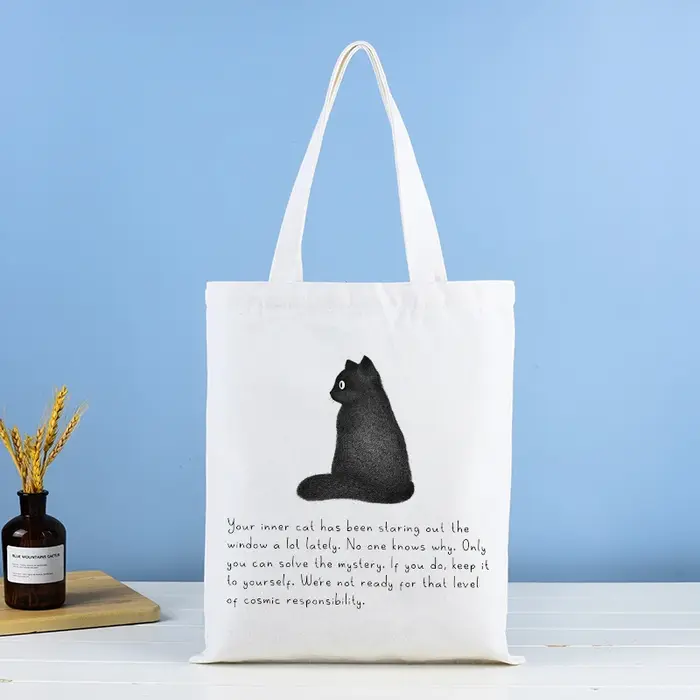 Sac à main pour femme motif chat noir mignon et paresseux