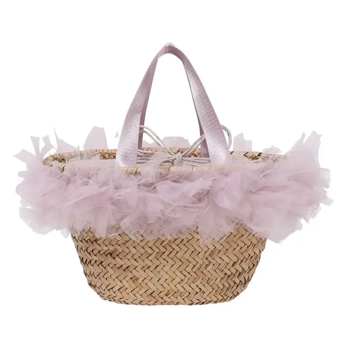 Sac à main en osier tressé à la main avec poignée en bambou pour femme