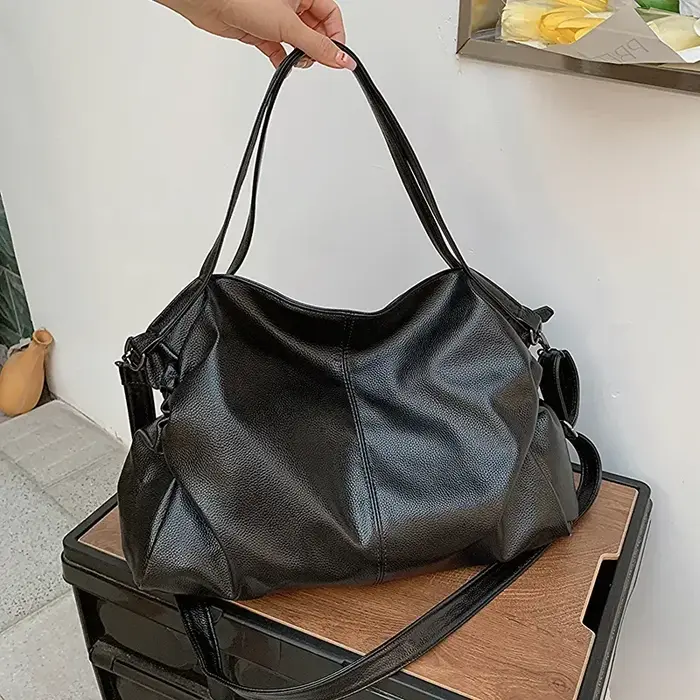 Sacs à bandoulière en cuir PU pour femmes, Design rétro, mode coréenne, sac à aisselles de grande ca