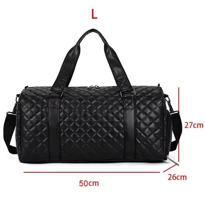 Sac à main en cuir PU pour femme, sac fourre-tout de sport, sacs de fitness, sac à bandoulière de voyage, chaussures de sport initiées, poche de week-end