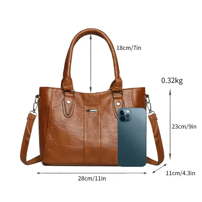 Sac à main vintage en cuir souple pour femme