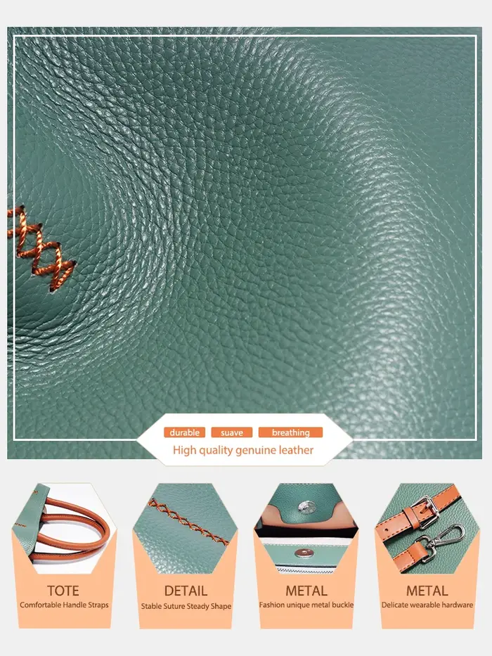 Sac Shopper Zency en Cuir Véritable pour Femme – Sac à Bandoulière Designer