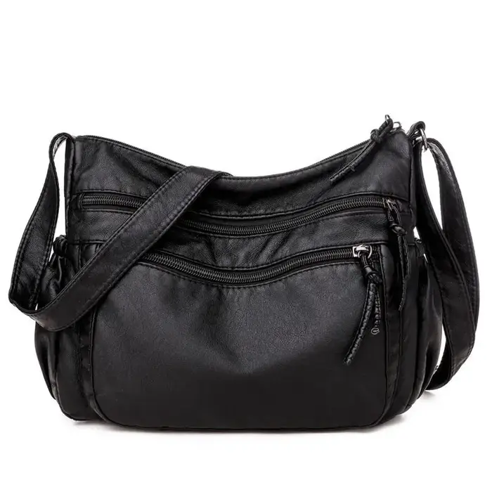 Sac à bandoulière en cuir lavé pour femmes