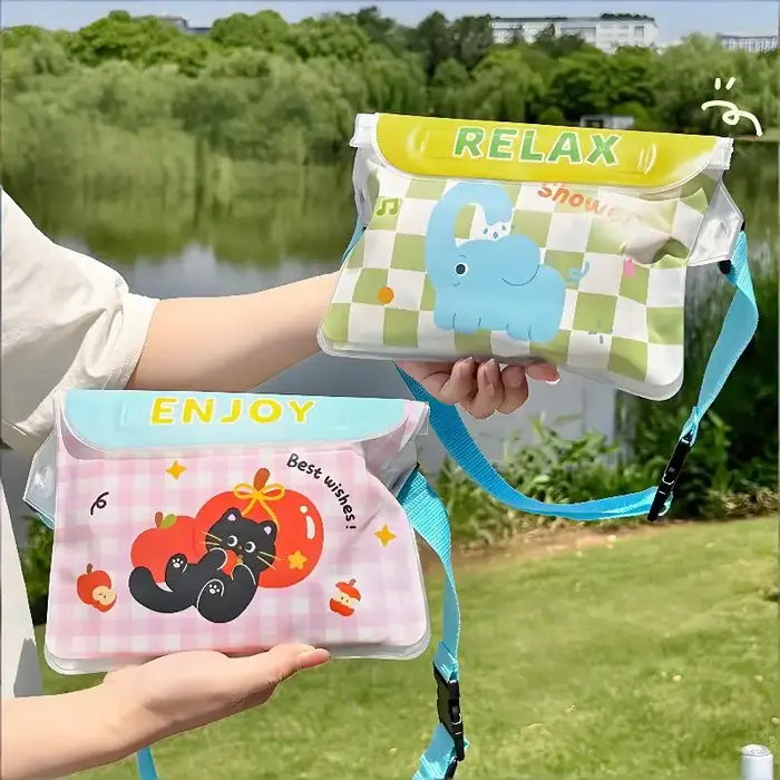 Grand sac de rangement étanche transparent pour la natation estivale, sac banane étanche pour la plongée et la randonnée aquatique