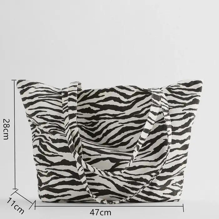Sac à main en toile imprimé léopard pour femme