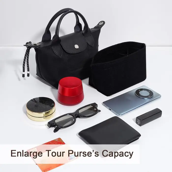 Organisateur de sac en feutre pour Longchamp LE PLIAGE CUIR Top Handle Bag XS