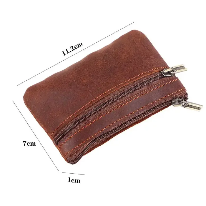 Mini Portefeuille en Cuir de Vachette Crazy Horse pour Femme