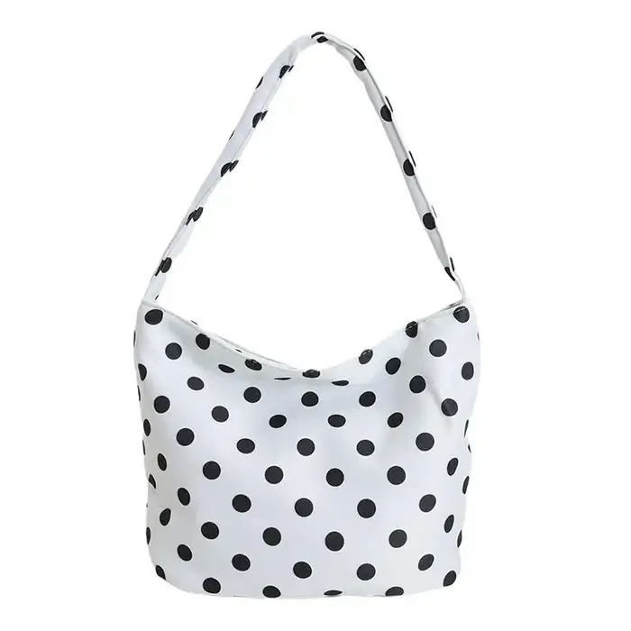 Sac fourre-tout à pois en tissu Oxford