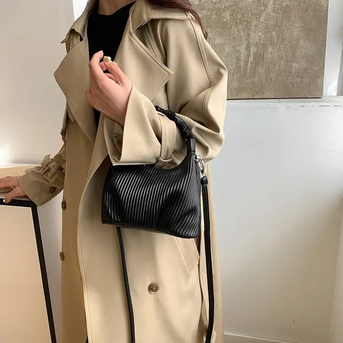 Sacs à main en cuir PU plissés pour femmes