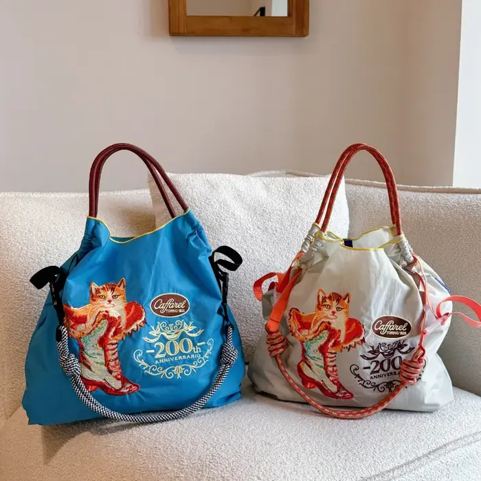 Sac à main pour femme brodé de chats de style japonais