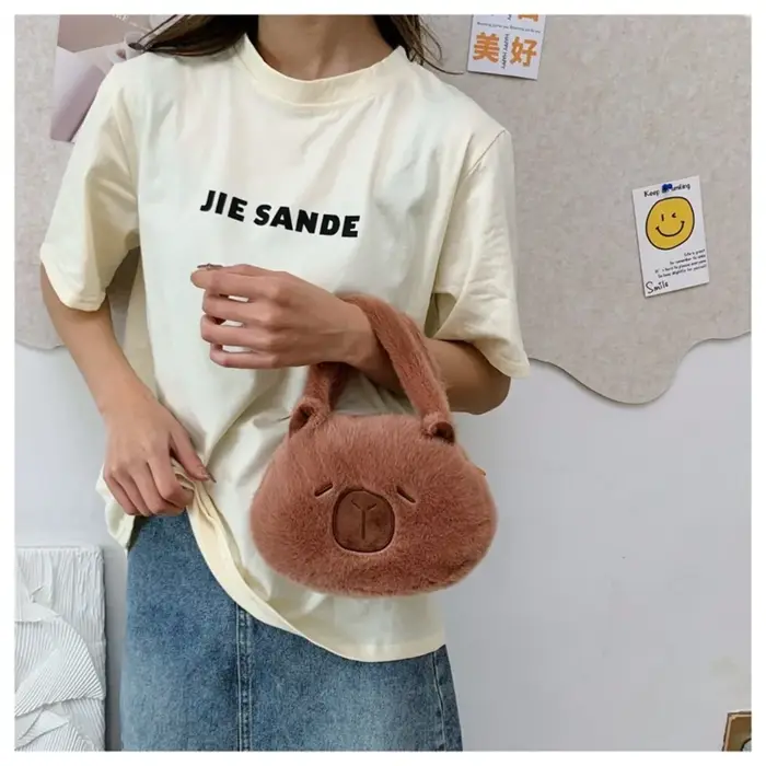 Animal Capybara sac à main en peluche dessin animé sac à bandoulière Couple