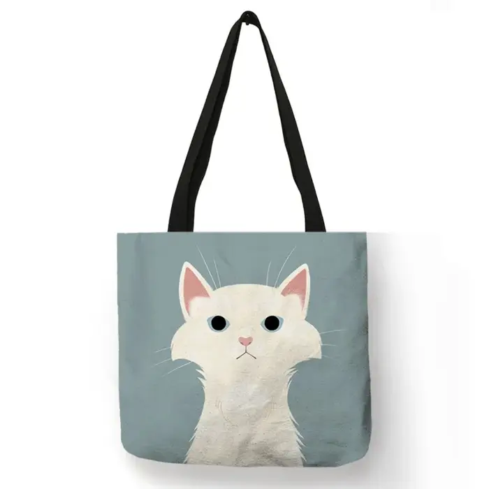 Sac à bandoulière imprimé chat noir pour femmes