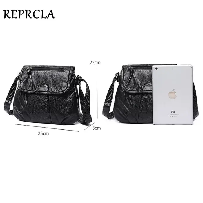 REPRCLA marque concepteur femmes sacs de messager bandoulière souple en cuir PU sac