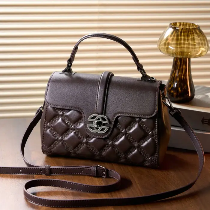 Nouveau sac pour femme à motif matelassé en cuir véritable-sac à bandoulière/sac fourre-tout à chaîn