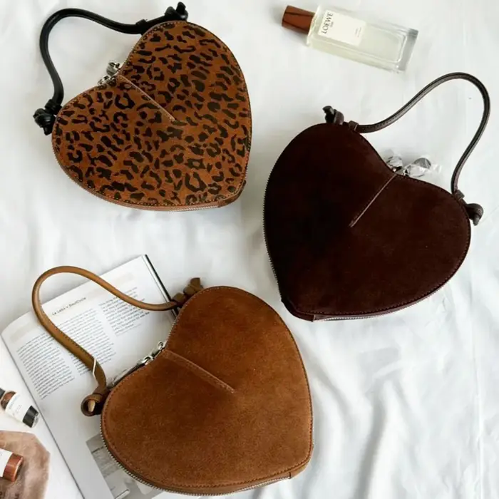Sac à main de luxe en daim et cuir pour femmes