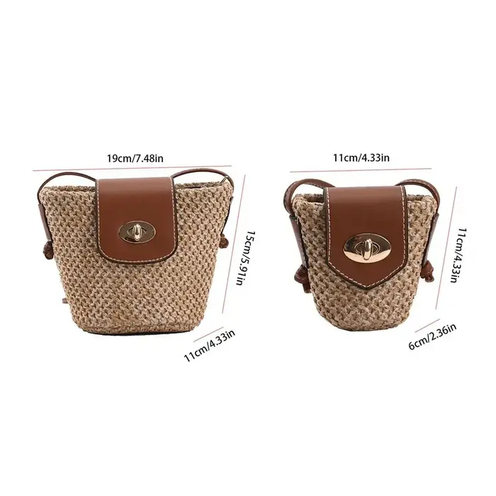 Mini sac en paille fait main pour femmes
