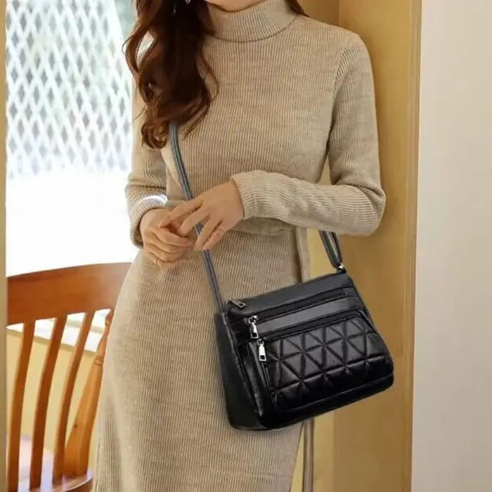 Sac à bandoulière en cuir souple pour hommes et femmes